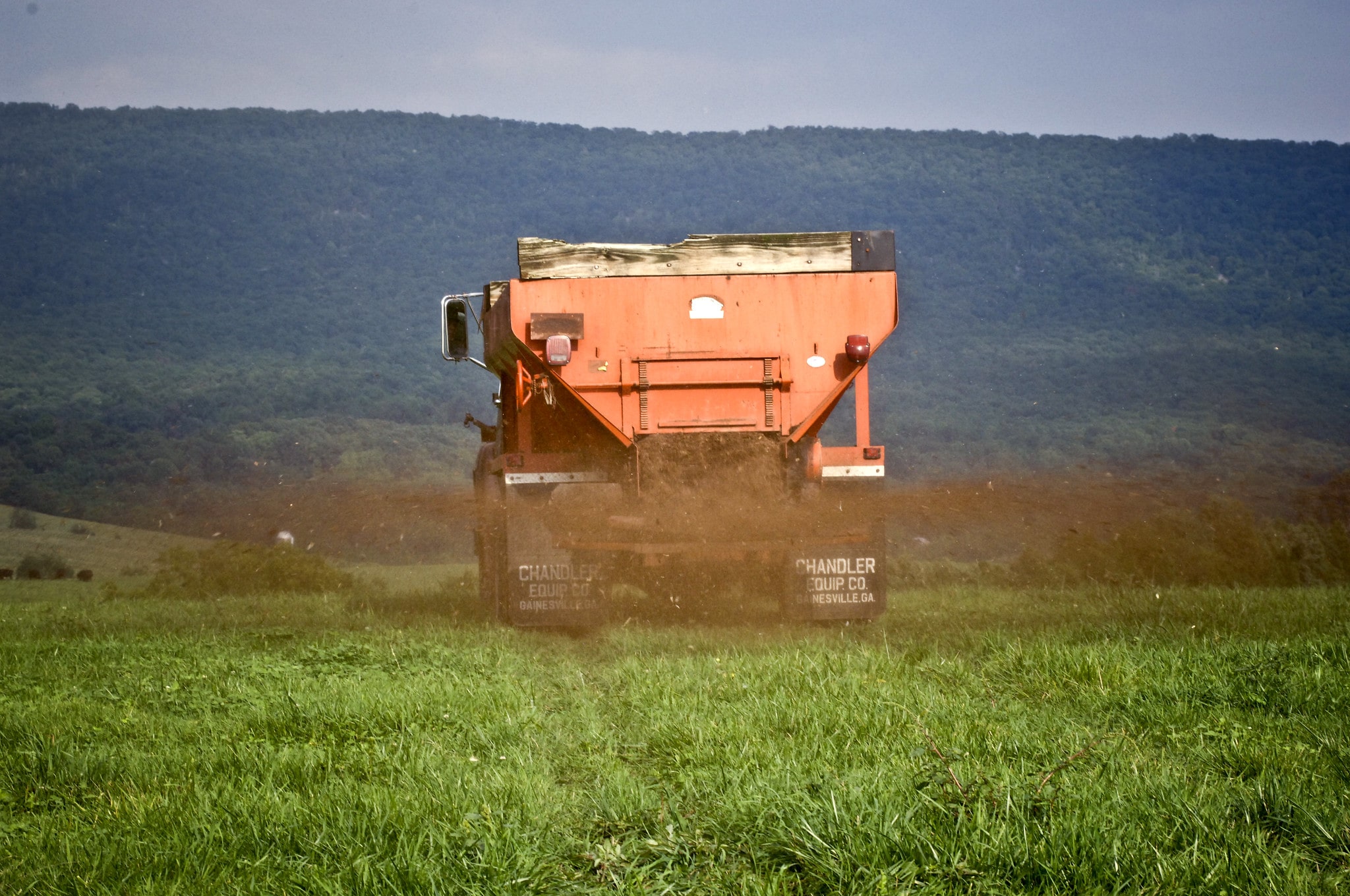 Poultry litter spread in Virginia. USDA photo by Bob Nichols
